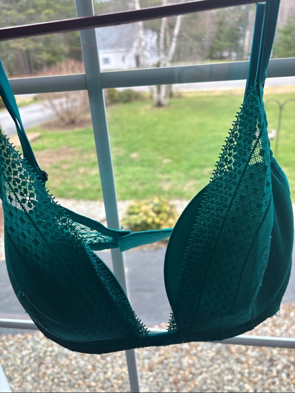 Victoria's Secret Teal Lace Plunge Bra